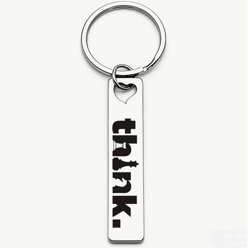 3/$25 Think Chess Stainless Steel Keychain NEW